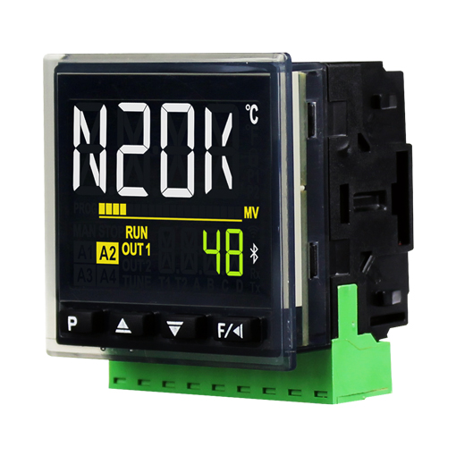N20K48 24V USB Bluetooth Process controller, 1 relay + pulseout, 48x48 mm