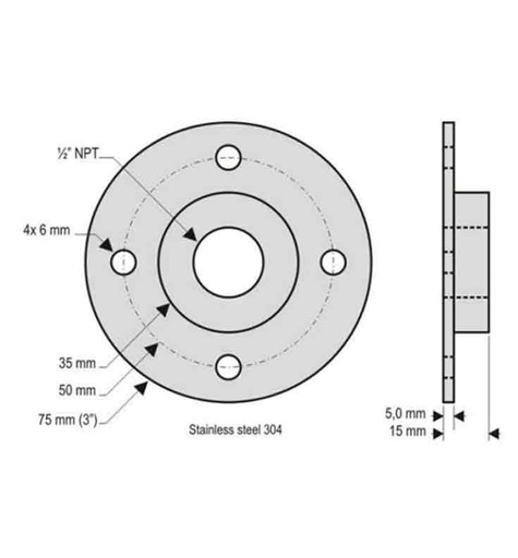 [8803900210] 304 Stainless Steel Flange